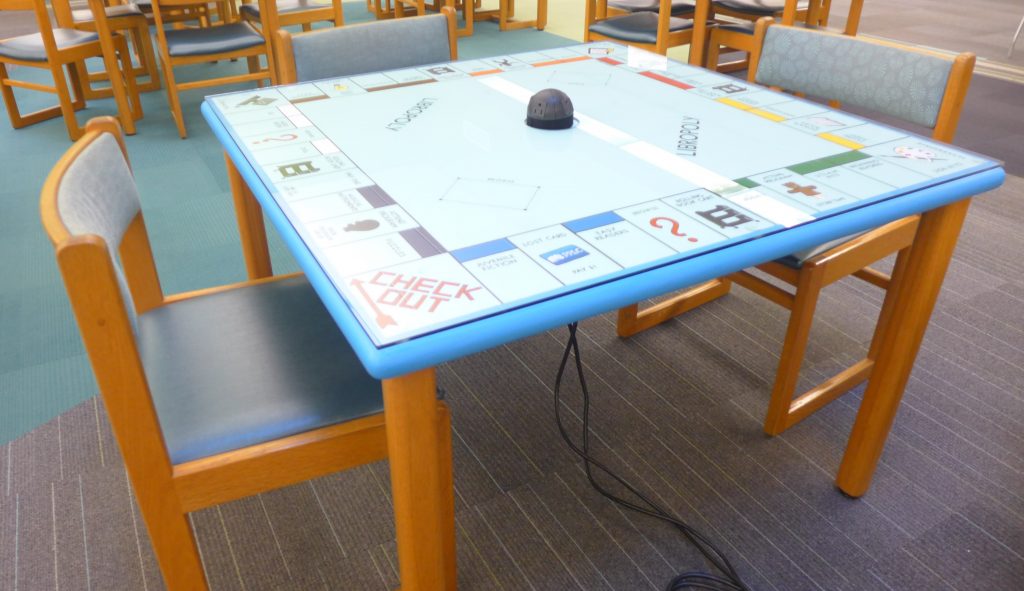 libropoly table Palm Harbor Library