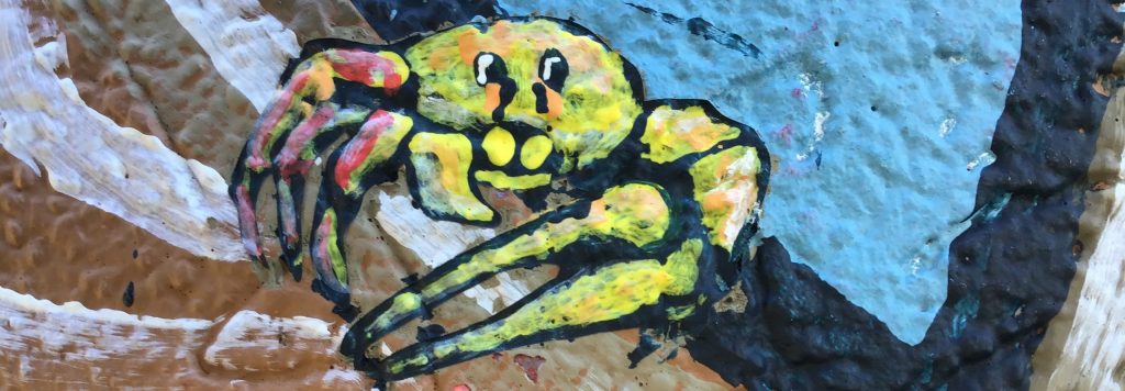 Painted fiddler crab on the outside mural