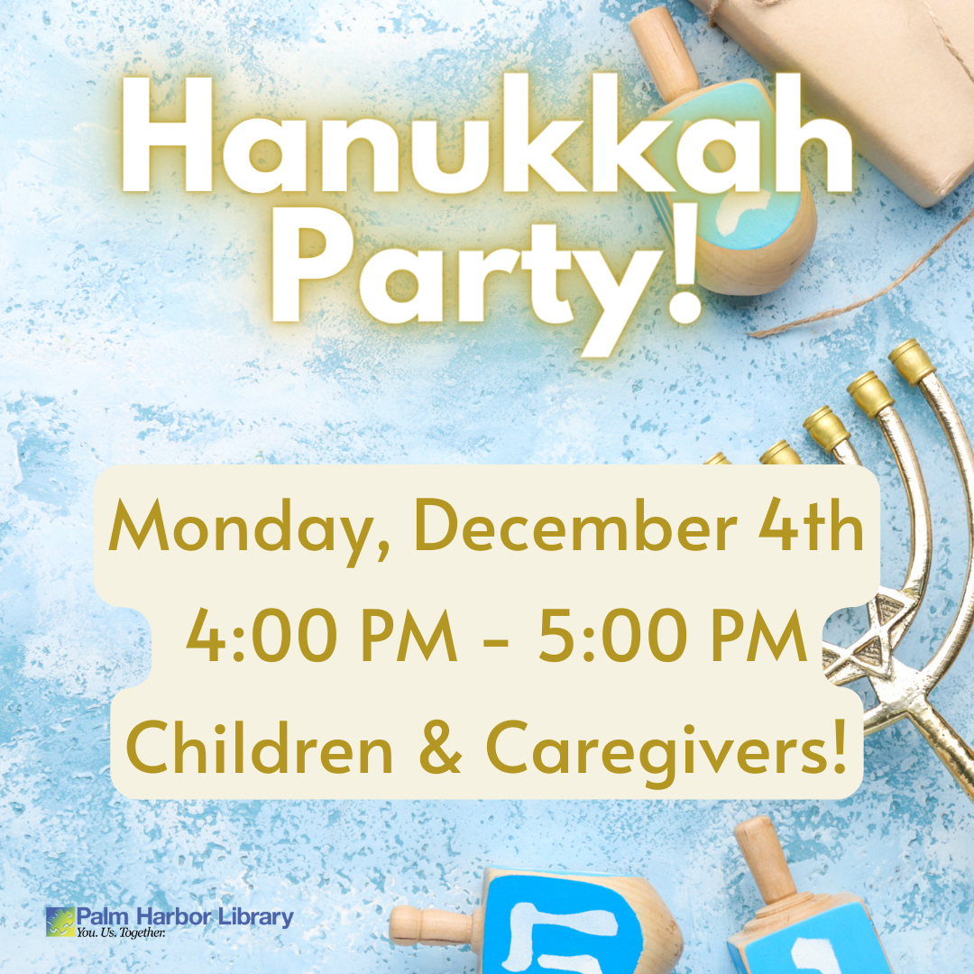 Hanukkah Party! Monday December 4th. 4-5pm. Children and caregivers.