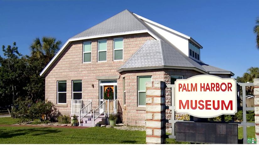 Historic brick two story house that is now the Palm Harbor Museum